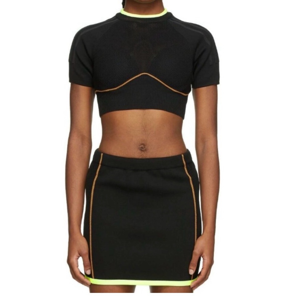IVY PARK Adidas Black Mini Skirt Set with Neon trim